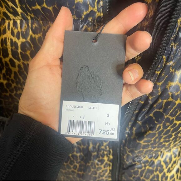 $725 The Kooples Leopard Print Puffer Jacket Coat NWT LARGE - Picture 9 of 11